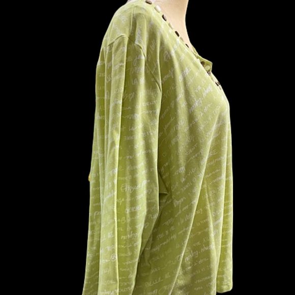 Ruby Rd Woman 3X Lime Green Top - Picture 5 of 10